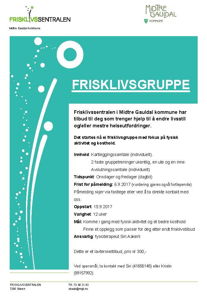 Frisklivsgruppe starter opp på Støren