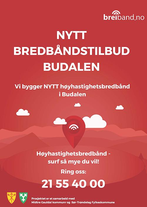 Bredbånd i Budalen ring 21 55 40 00