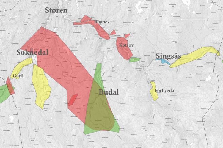 Kart med oversikt over bredbåndsutbygging
