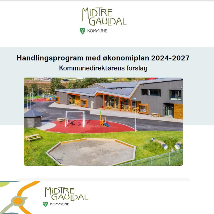 Bilde av budsjett for 2024 og handlingsprogram med økonomiplan 2024-2027.  